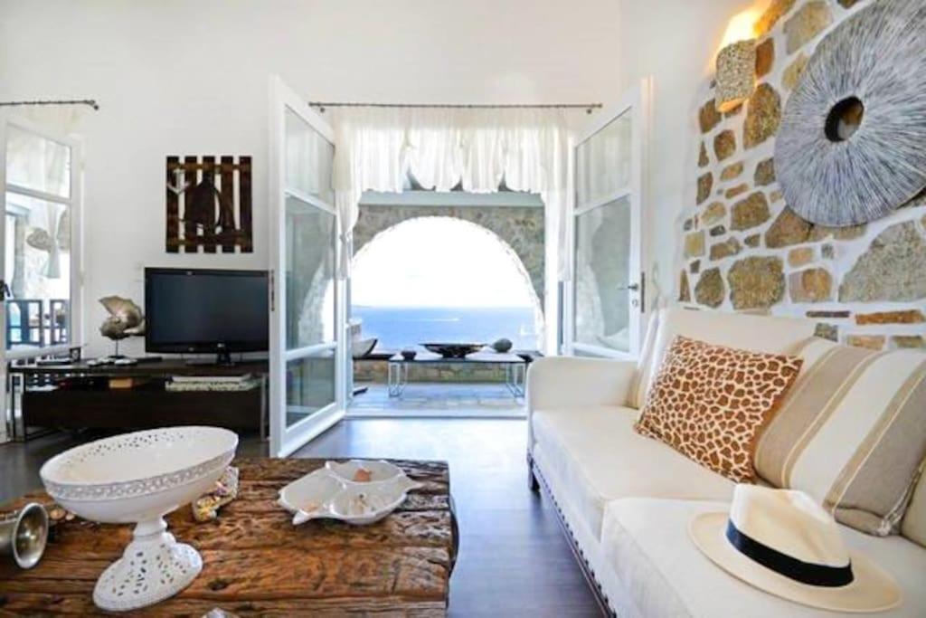 Mykonos Sea View Luxury Villa By Calypso Sunset Villas Mykonos Town 外观 照片
